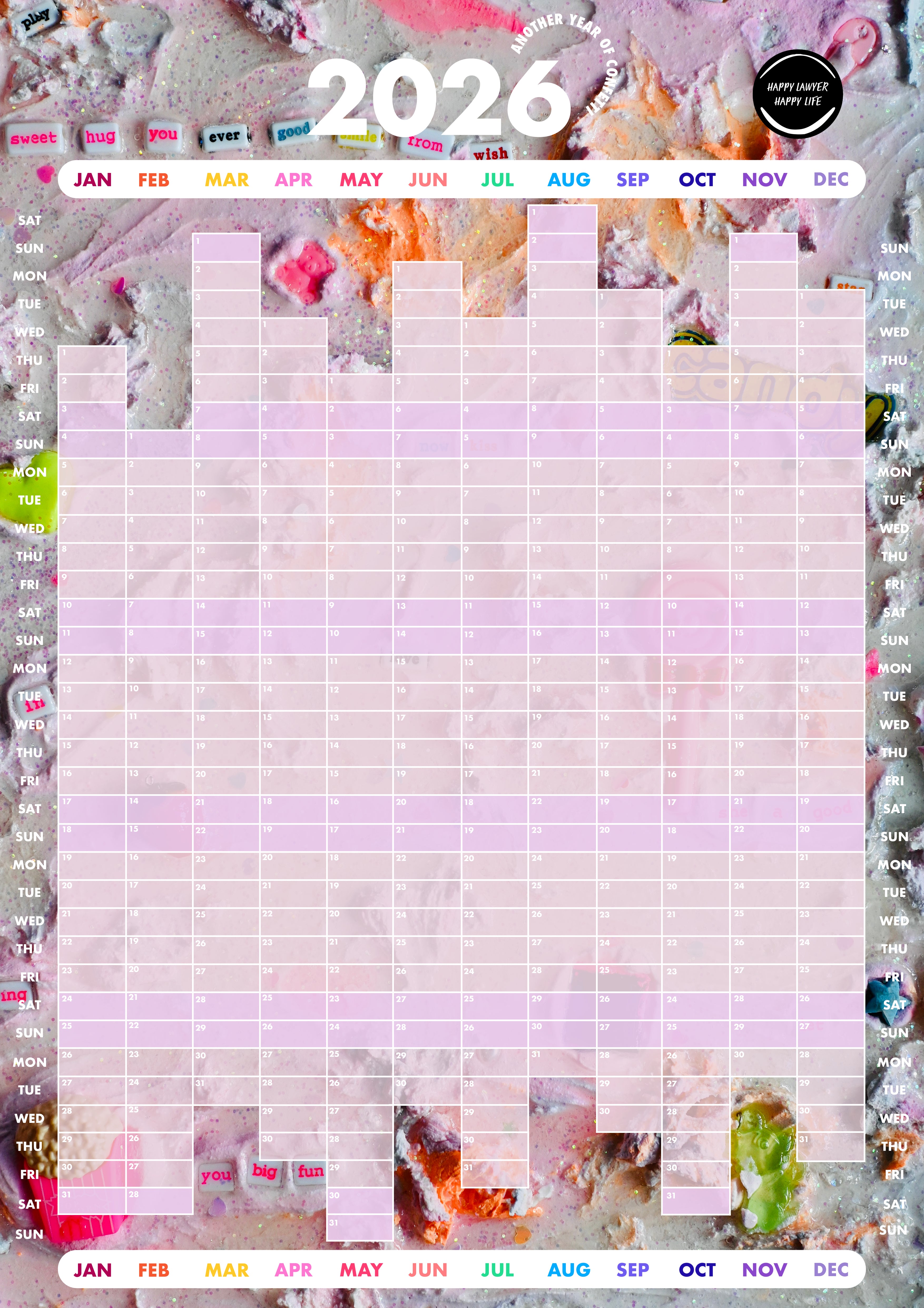 Happy Lawyer Happy Life Wall Planner!