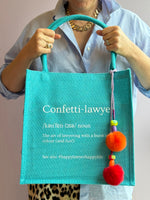 Load image into Gallery viewer, Jute Tote - Blue
