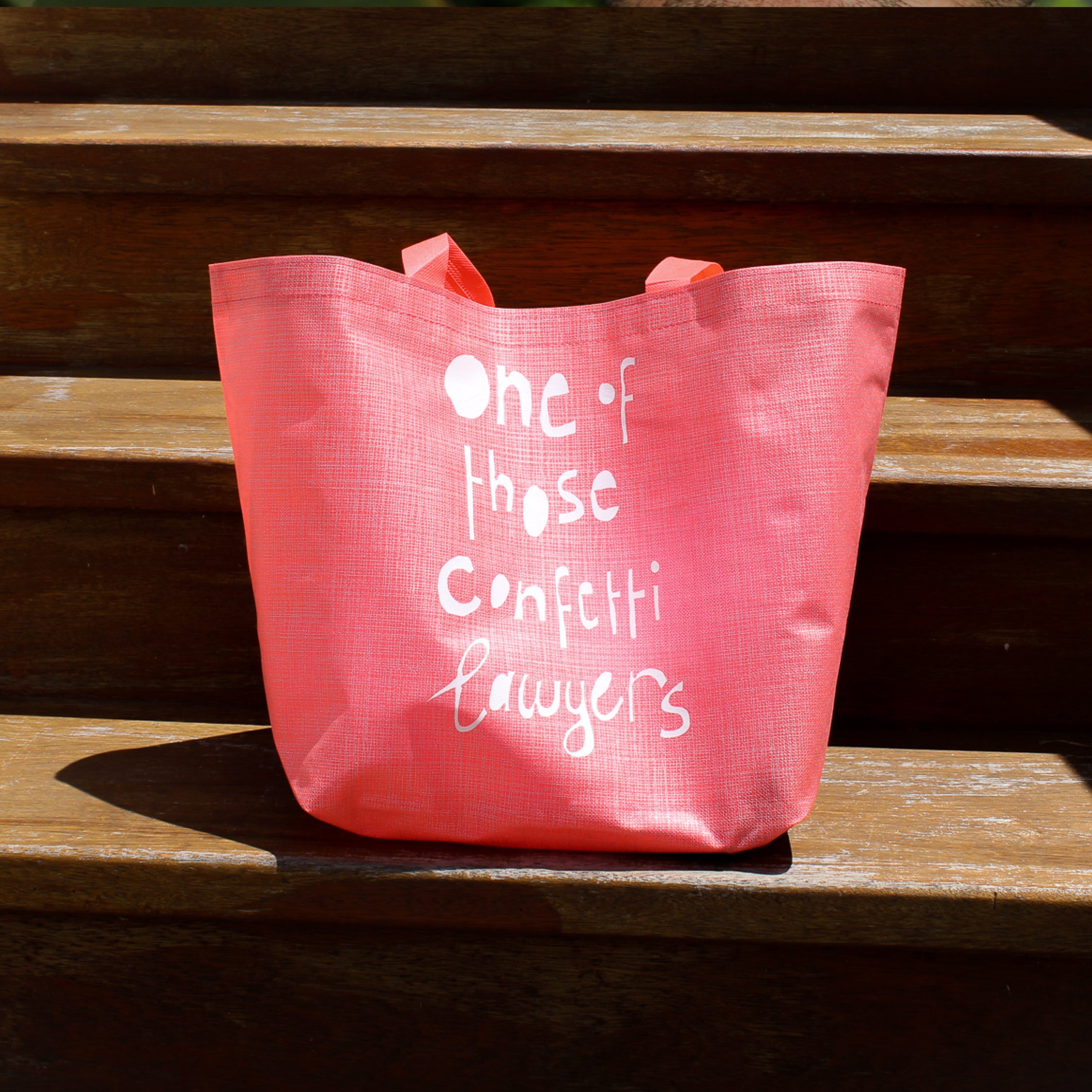 One of those 'confetti lawyers' shopping tote bags!