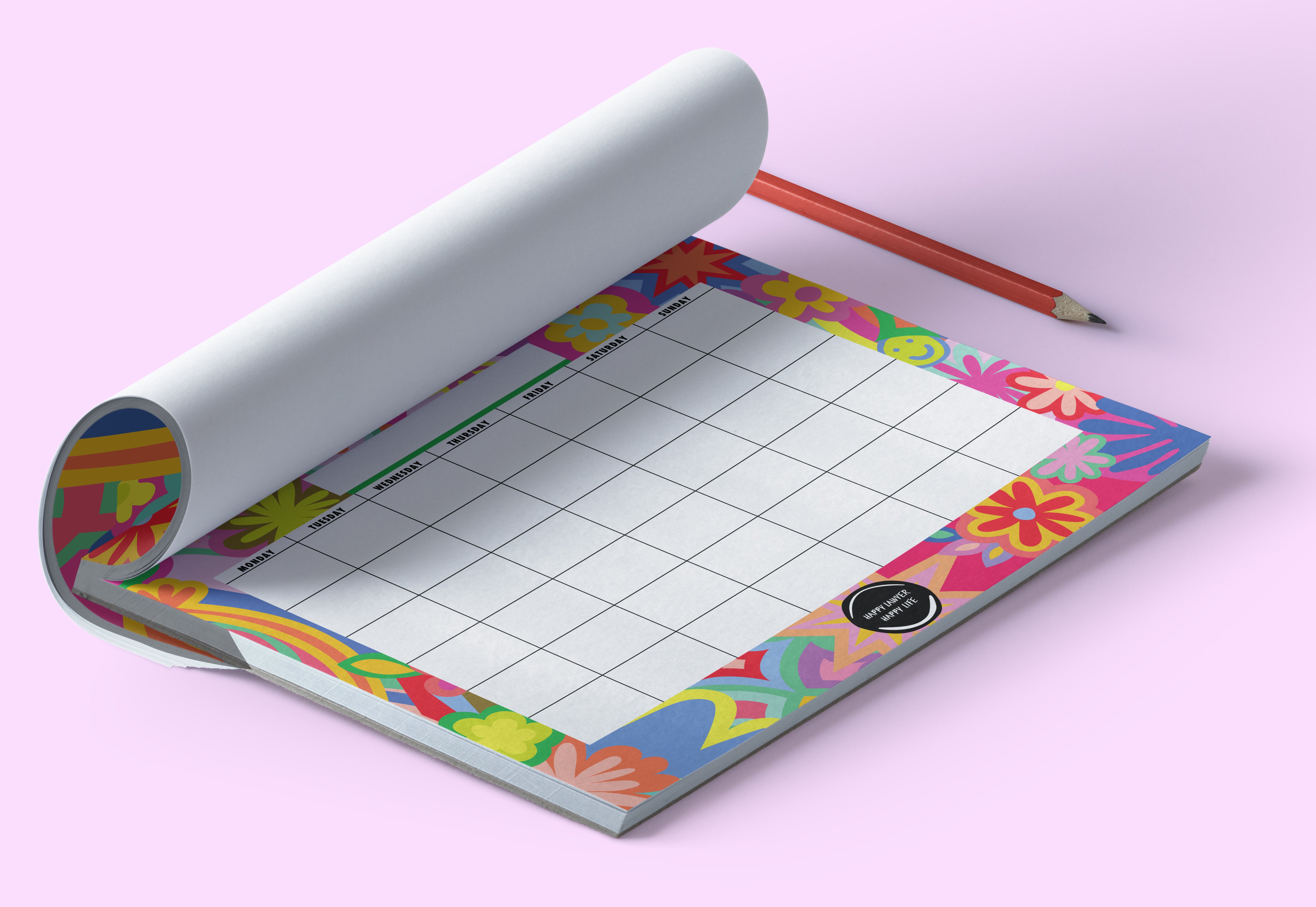 Happy Lawyer A3 Monthly Coloured Desk Planner